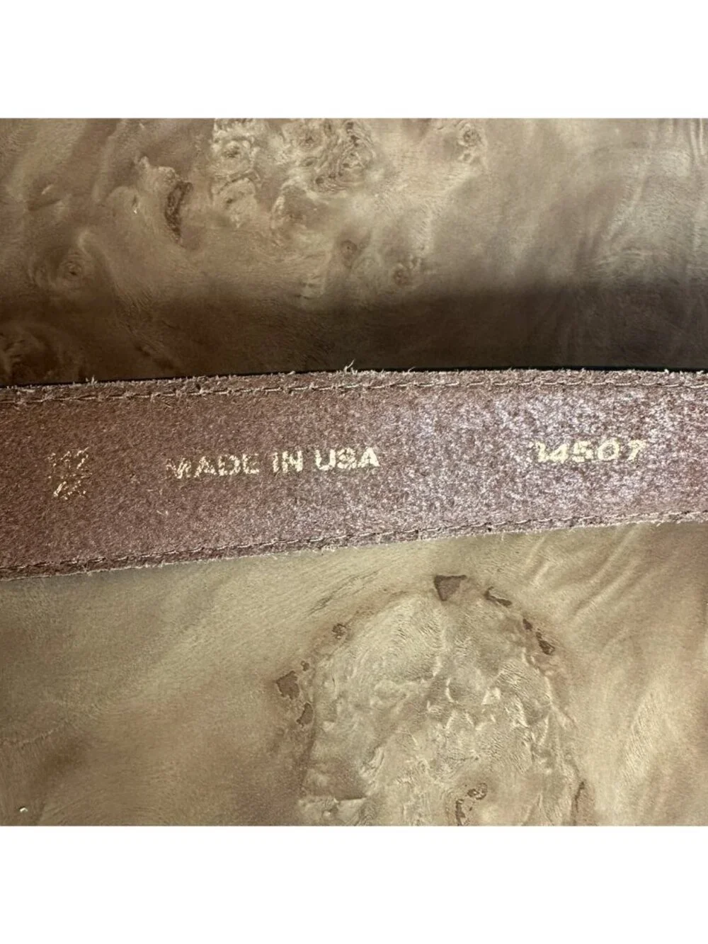 Allen Edmonds Yukon Brown Leather Belt Size 44 USA 1.5